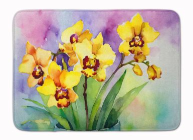 Orchids in Watercolor Memory Foam Kitchen Mat Machine Washable Anti-Fatigue Mat Cushion Comfort Bath Mat or Kitchen Rug