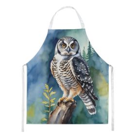 Northern Hawk Owl Apron Cooking Kitchen Server Baking Crafts Gardening for Adult Women Men, Unisex, Large, Multicolor