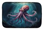 Giant Squid Dish Drying Mat Absorbent Dish Drying Mat Pad for Kitchen Counter Dish Drainer Mat for Countertop, 14 x 21", Multicolor