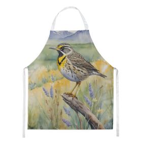 Wyoming Western Meadowlark Apron Cooking Kitchen Server Baking Crafts Gardening for Adult Women Men, Unisex, Large, Multicolor