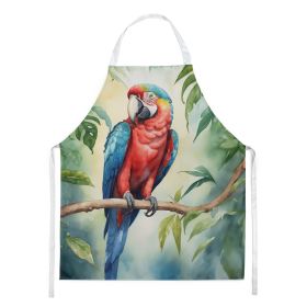 Macaw Parrot Apron Cooking Kitchen Server Baking Crafts Gardening for Adult Women Men, Unisex, Large, Multicolor