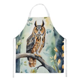 LongEared Owl Apron Cooking Kitchen Server Baking Crafts Gardening for Adult Women Men, Unisex, Large, Multicolor