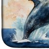 Humpback Whale Breaching Dish Drying Mat Absorbent Dish Drying Mat Pad for Kitchen Counter Dish Drainer Mat for Countertop, 14 x 21", Multicolor