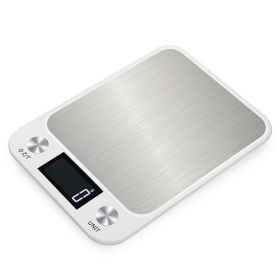 LCD Display 10kg/1g Multi-function Digital Food Kitchen Scale Stainless Steel Weighing Food Scale Cooking Tools Balance (Color: 10kg-white, Ships From: China)